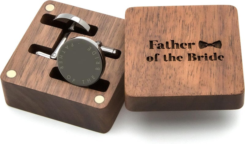 MUUJEE Cufflinks with Engraved Wood Gift Box - Image 1